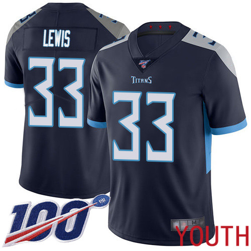 Tennessee Titans Limited Navy Blue Youth Dion Lewis Home Jersey NFL Football #33 100th Season Vapor Untouchable->youth nfl jersey->Youth Jersey